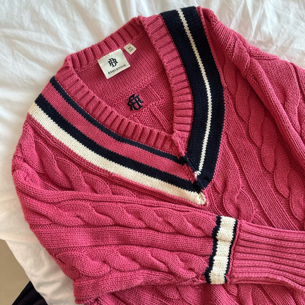 Pink Cable Knit Sweater Banana Republic